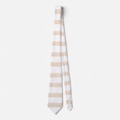 Mannen Designer Stropdassen Beige & White Stripe (Voorkant)