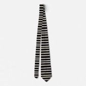 Mannen Designer Stropdassen Black en White Stripe (Achterkant)