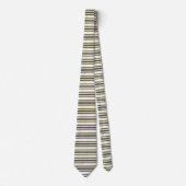 Mannen Designer Stropdassen Brown and White Stripe (Voorkant)