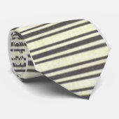 Mannen Designer Stropdassen Brown and White Stripe (Opgerold)