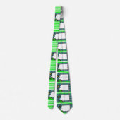 Mannen Designer Stropdassen Green Stripe Floral (Achterkant)