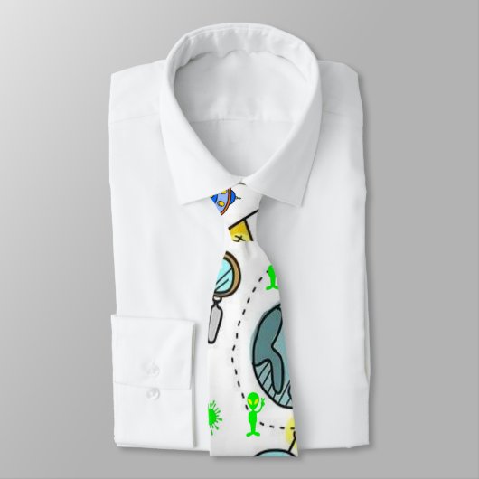 Mannen Designer Stropdassen Spaceship Aliens Astro (Gebonden)
