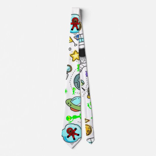 Mannen Designer Stropdassen Spaceship Aliens Astro (Voorkant)