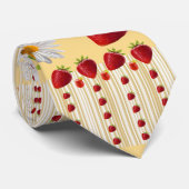 Mannen Designer Stropdassen Strawberry White Daisy (Opgerold)