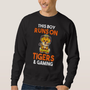 Mannen deze jongen draait op tigers en games trui