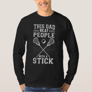 Mannen Deze vader slaat mensen met een tekenlacros T-shirt