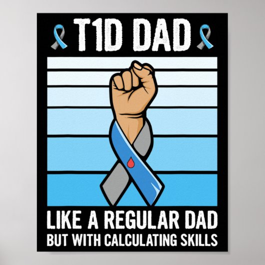 Mannen Diabetische Citaat van de Steun voor een Ty Poster (Voorkant)