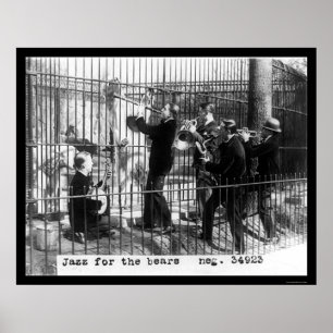 Mannen die de Muziek van Jazz door een Polar Beer Poster