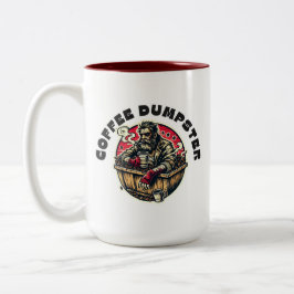 Mannen die genieten van drink koffie met een goede tweekleurige koffiemok