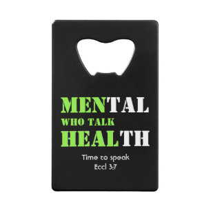 MANNEN DIE HEAL HEAL Custom Mental Health Kredietkaart Flessenopener