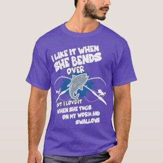 Mannen die ik leuk vind als ze over de Vissende ni T-shirt