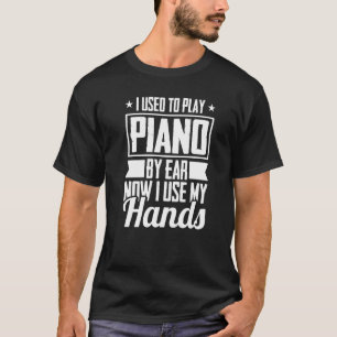 Mannen die ik vroeger piano speelde, nu gebruik ik t-shirt