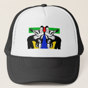 Mannen die worstelen trucker pet