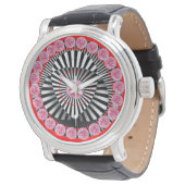 Mannen digitaal horloge Zwart leren riem wa (Gekanteld)