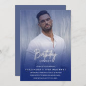 Mannen Diner Foto Navy blauw 59ste verjaardag Kaart (Voorkant / Achterkant)