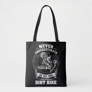 Mannen Dirt Bike Funny onderschat nooit een oude M Draagtas