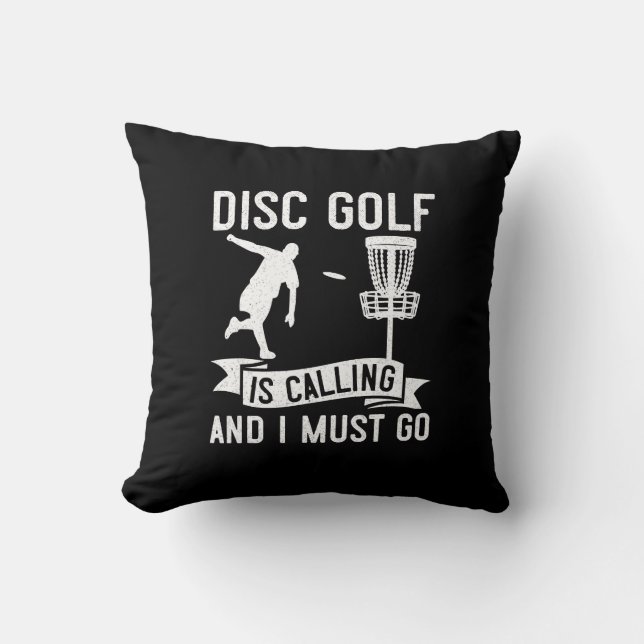 Mannen Disc Golf roept Funny Frolf Gift voor Dis Kussen (Voorkant)