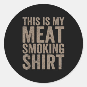 Mannen Dit is mijn vleesrokende Chef Butcher Cook Ronde Sticker