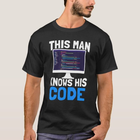 Mannen dit Man kent zijn code developer software p T-shirt (Voorkant)