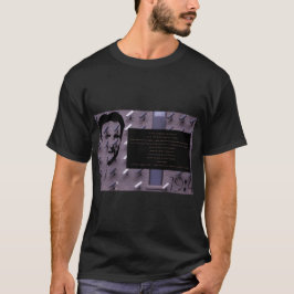 Mannen donkere T-shirt met de waarschuwingen van O