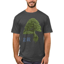 Mannen drijvende bonsai T-shirt (Charcoal)