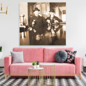  Mannen Drink Beer Foto Saloon Bar 1890 Canvas Afdruk (Insitu (Woonkamer))