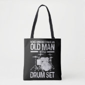 Mannen drummer-cadeaus onderschat nooit een oud Ma Draagtas (Voorkant)