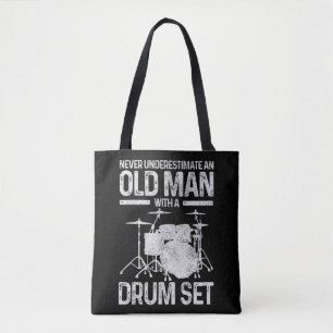 Mannen drummer-cadeaus onderschat nooit een oud Ma Draagtas