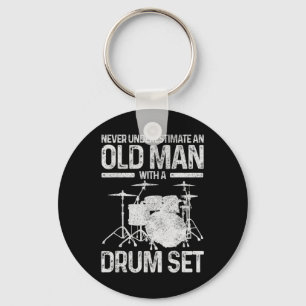 Mannen drummer-cadeaus onderschat nooit een oud Ma Sleutelhanger