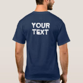 Mannen Dubbelzijdige TShirts Navy Blue Elegant (Achterkant)
