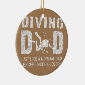 Mannen duikvader duikende scuba diver schept flauw keramisch ornament (Rechts)