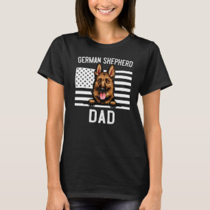 Mannen Duitse Shepherd Dad for Men Dog Dad US Flag T-shirt