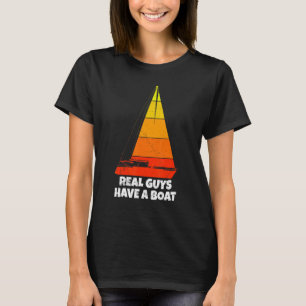 Mannen Echte jongens Ride Boat Kapitein Skipper Bo T-shirt