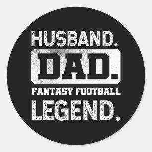 Mannen echtgenoot pap Fantasy Football Legend Ronde Sticker