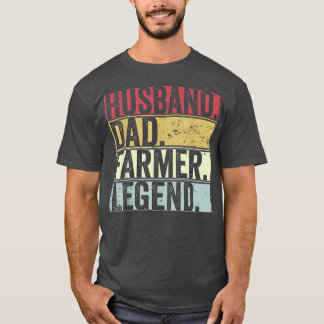 Mannen echtgenoot pap Farmer Legend Funny Gift T-shirt