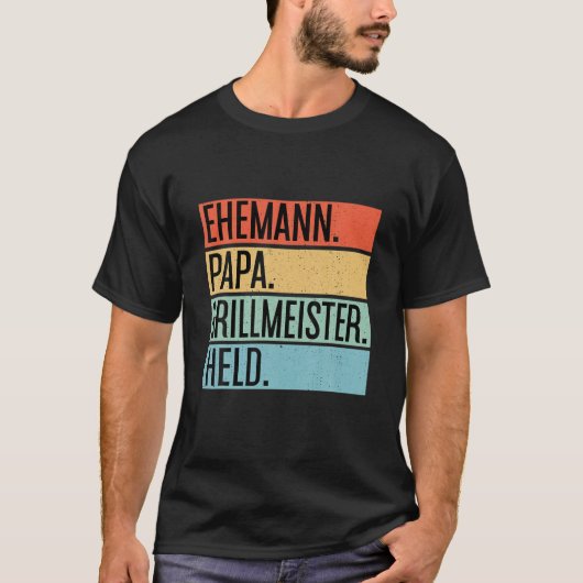 Mannen echtgenoot pap Grill Master Hero BBQ vaders T-shirt (Voorkant)