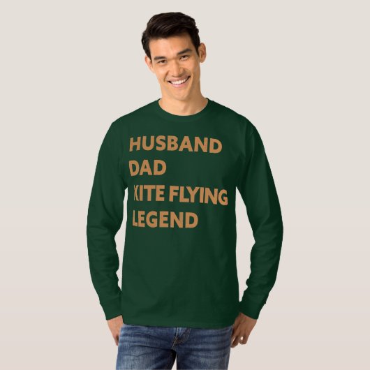 Mannen echtgenoot pap Kite Flying Legend Funny Kit T-shirt (Voorkant volledig)