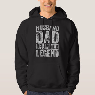 Mannen echtgenoot papa Drummer Legend Drum Vaderda Hoodie