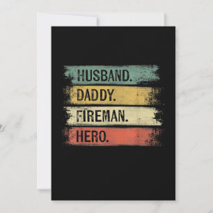 Mannen echtgenoot papa Fireman Hero Firefighter Feestdagenkaart
