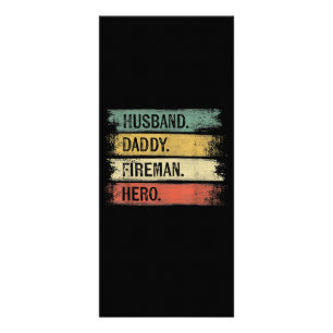 Mannen echtgenoot papa Fireman Hero Firefighter Reclamekaart