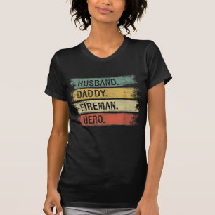 Mannen echtgenoot papa Fireman Hero Firefighter T-shirt