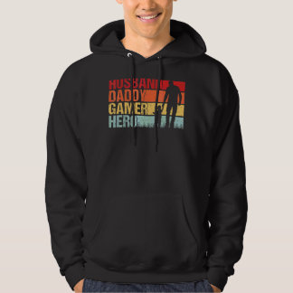 Mannen echtgenoot papa Gamer Hero Dad en Son  Hoodie