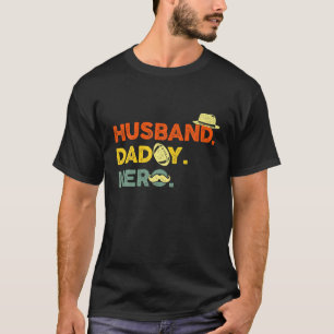 Mannen echtgenoot papa Hero Father Papa Retro Colo T-shirt