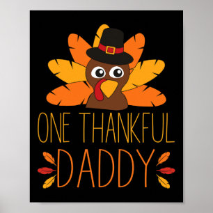 Mannen Een Dankbaar Papa Turkije Thanksgiving Herf Poster