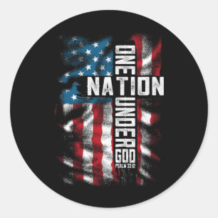 Mannen Een Nationaal Onder God 4th van juli Mannen Ronde Sticker