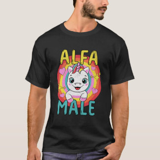Mannen Eenhoorn Alfa Mannelijke Sarcastische Humor T-shirt