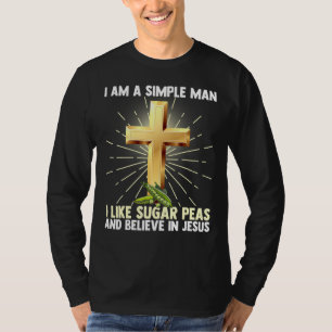 Mannen eenvoudig Man zoals suikererwten geloven in T-shirt