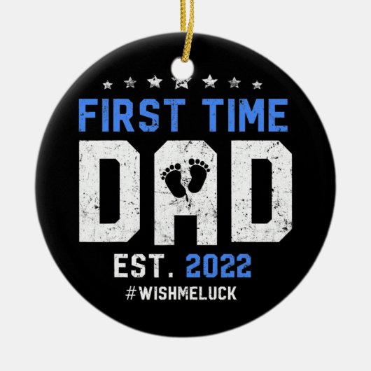 Mannen eerste keer dat nieuwe vader vaderdag wordt keramisch ornament (Voorkant)