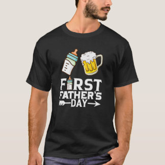 Mannen Eerste Vaderdag Funny Dad Baby Cheers Fath T-shirt