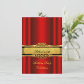 Mannen Elegant Gold Party Kaart (Staand voorkant)